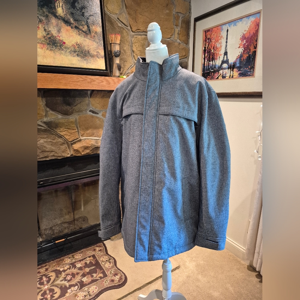 Dockers Men's Gray Jacket, Double Zipper, Lined Coat, Size XXL